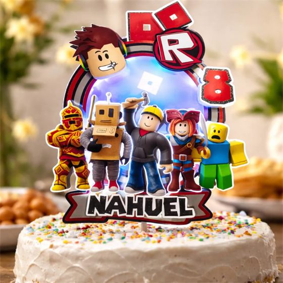 Cake topper de grupo musical con luces